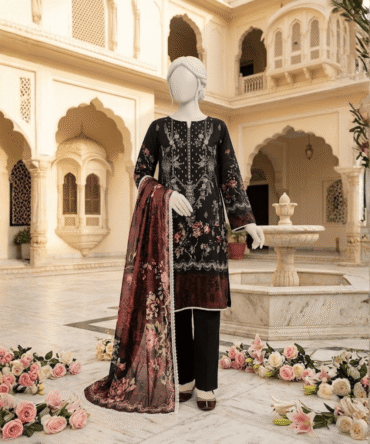 3 Piece Embroidered Suit- Vol-6