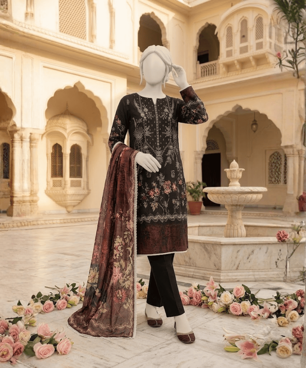 3 Piece Embroidered Suit- Vol-6 - Image 2