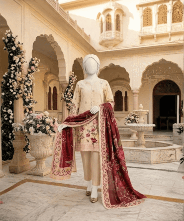 3 Piece Embroidered Suit- Vol-7