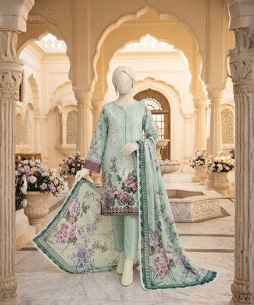 3 Piece Embroidered Suit- Vol-8