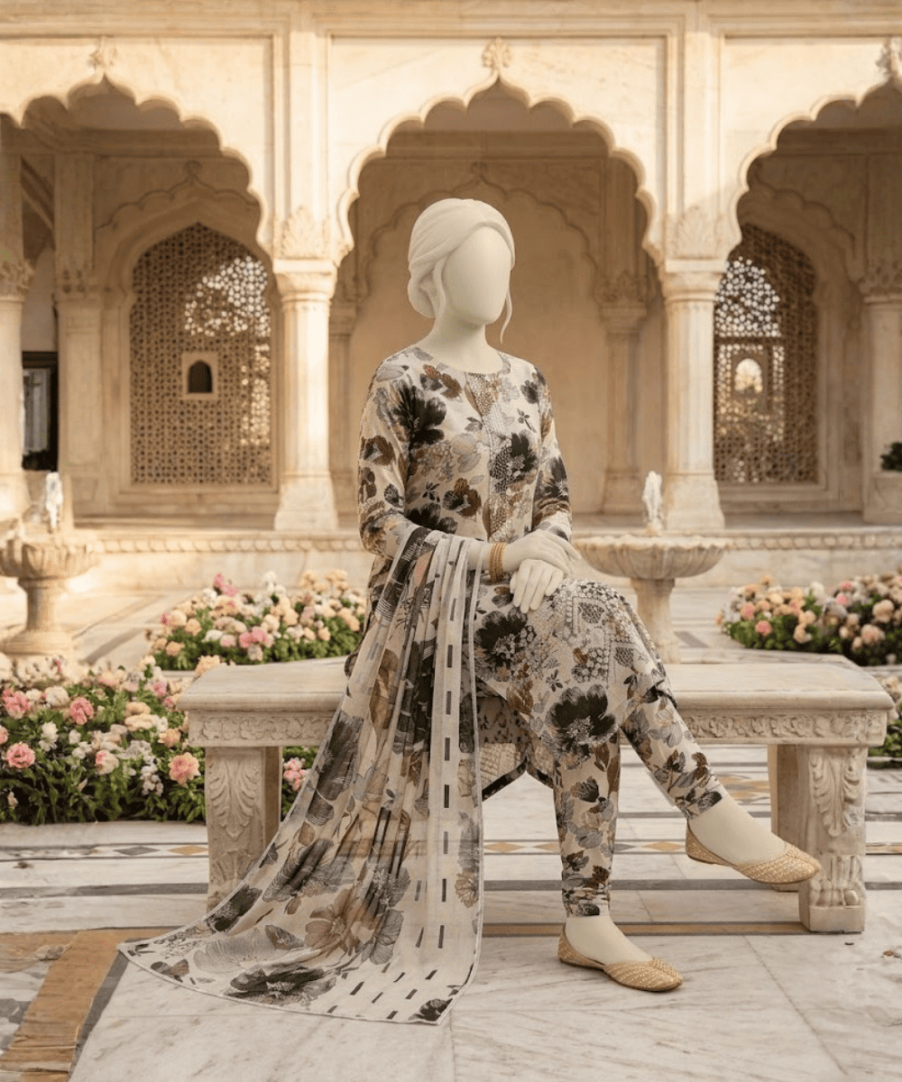 3 Piece Printed Suit- Vol-2 - Image 2