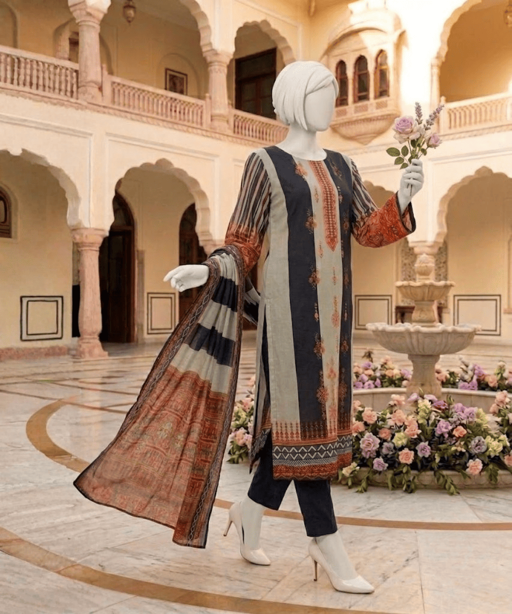 3 Piece Printed Suit- Vol-1 - Image 2