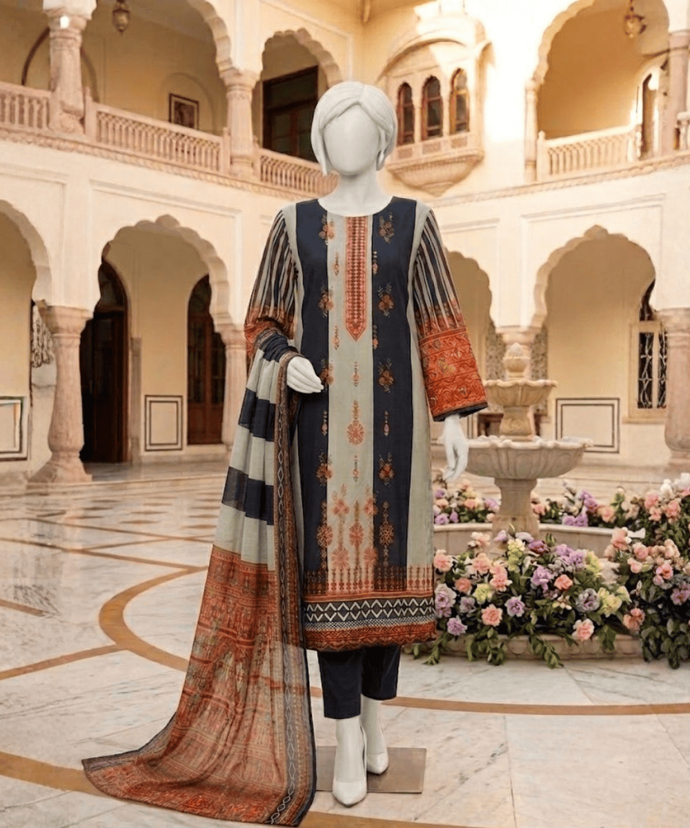 3 Piece Printed Suit- Vol-1