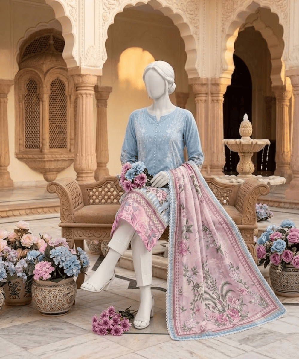 3 Piece Embroidered Suit- Vol-10 - Image 2