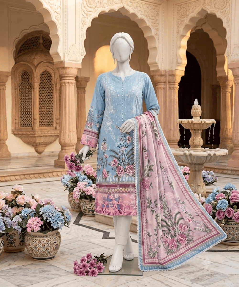 3 Piece Embroidered Suit- Vol-10