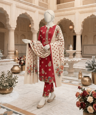 Winter Printed 3-Piece Suit-Vol-4